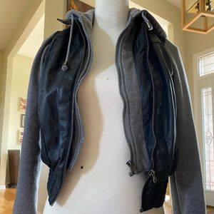Sweatshirt/ Leather jacket